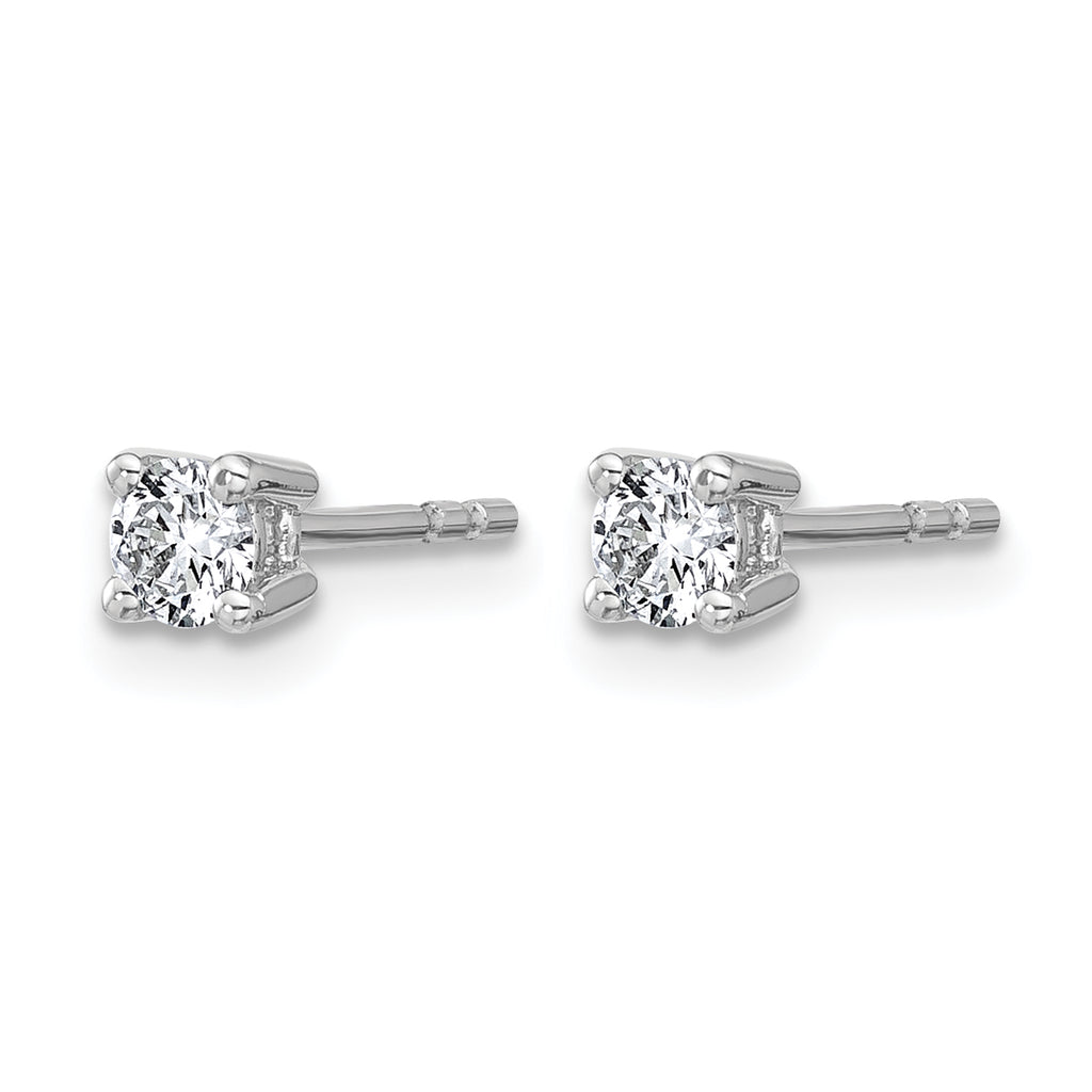 10K White Gold Lab-Created Diamond 4-Prong Stud Earrings