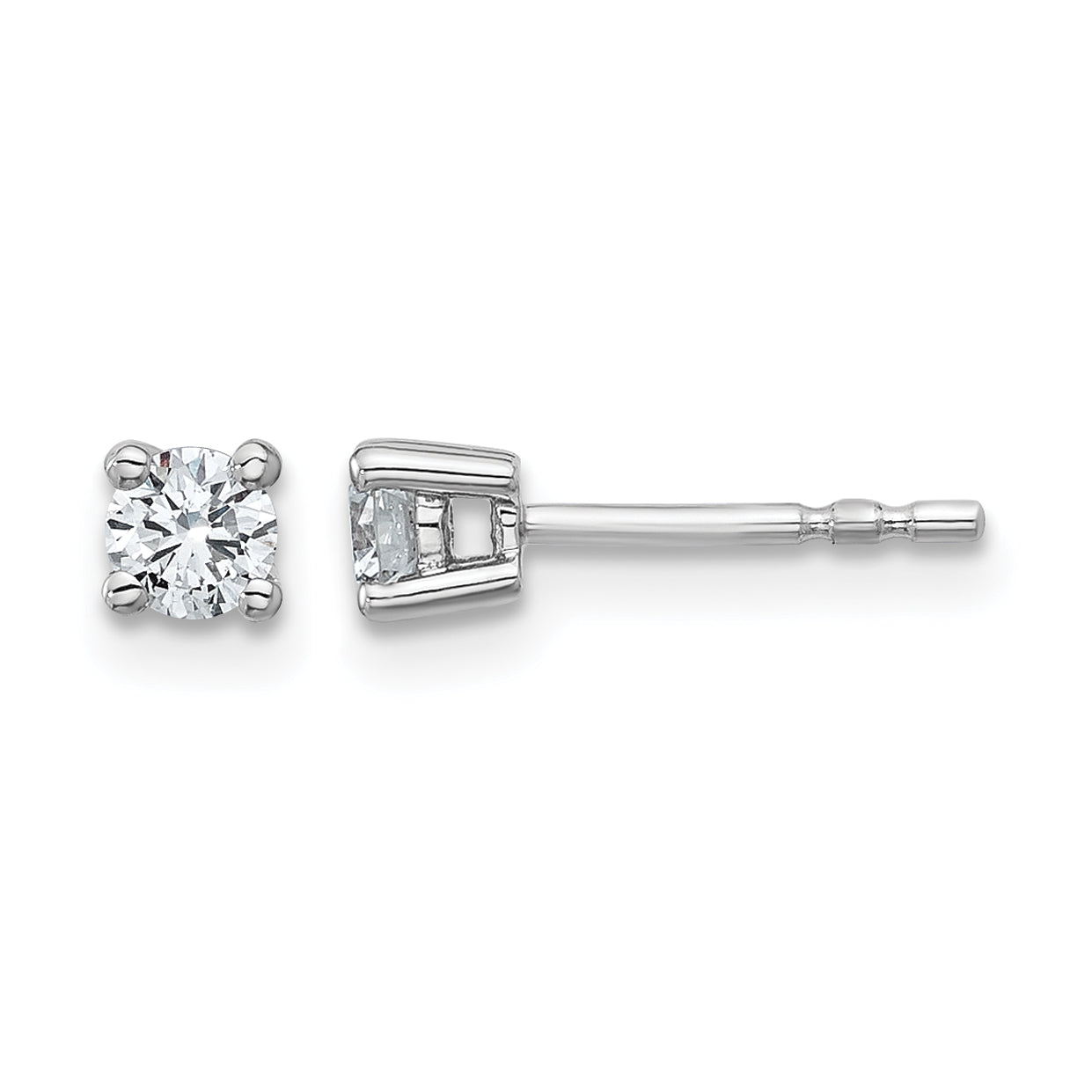 10K White Gold Lab-Created Diamond 4-Prong Stud Earrings Main image