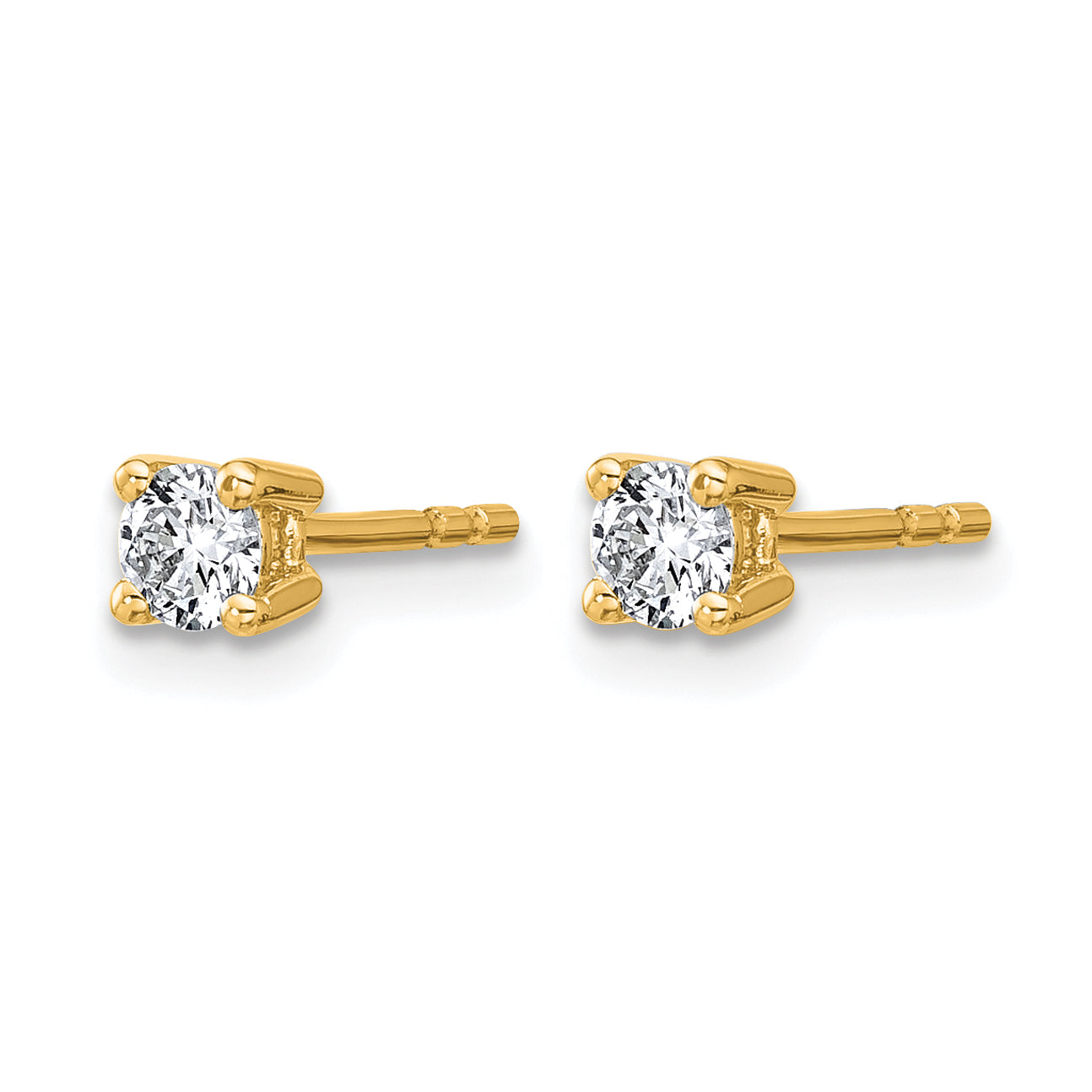 14K Yellow Gold 1/3 ct Certified Lab-Created Diamond VS+ F+, 4-Prong Stud Earrings Secondary image