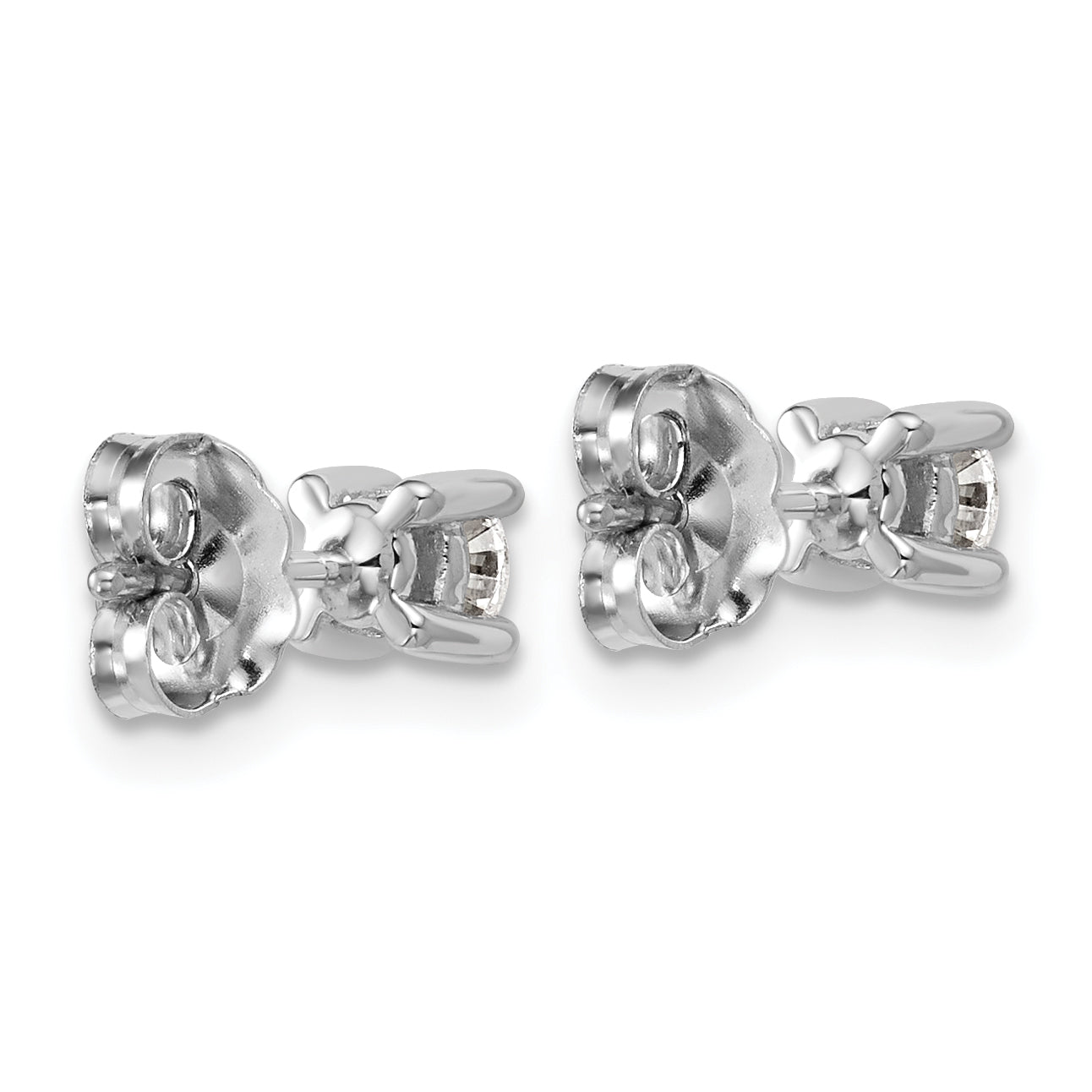 14K White Gold 3/8 ct Lab-Created Diamond VS/SI+ G+, 4-Prong Stud Earrings