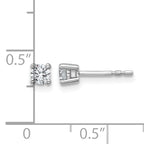 14K White Gold 3/8 ct Lab-Created Diamond VS/SI+ G+, 4-Prong Stud Earrings