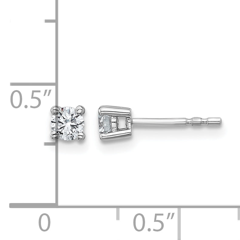 14k White Gold 3/8 ctw Lab Grown Diamond VS+ F+ Round 4 Prong Heavy Wt. Stud Earrings