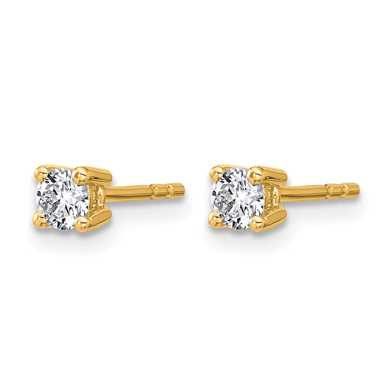 14K Yellow Gold 3/8 ct Lab-Created Diamond VS+ F+, 4-Prong Stud Earrings