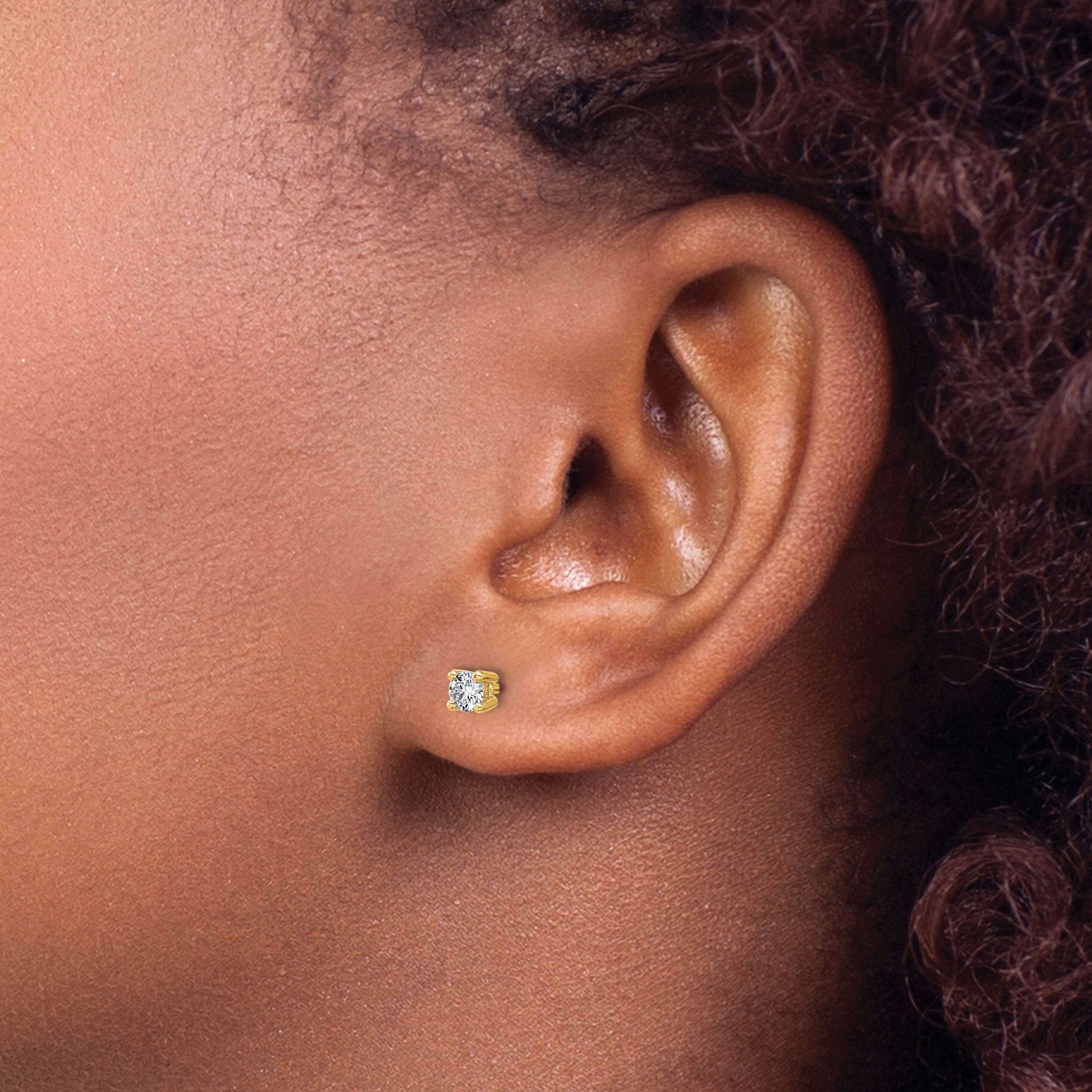 14K Yellow Gold 3/8 ct Lab-Created Diamond VS/SI+ G+, 4-Prong Stud Earrings
