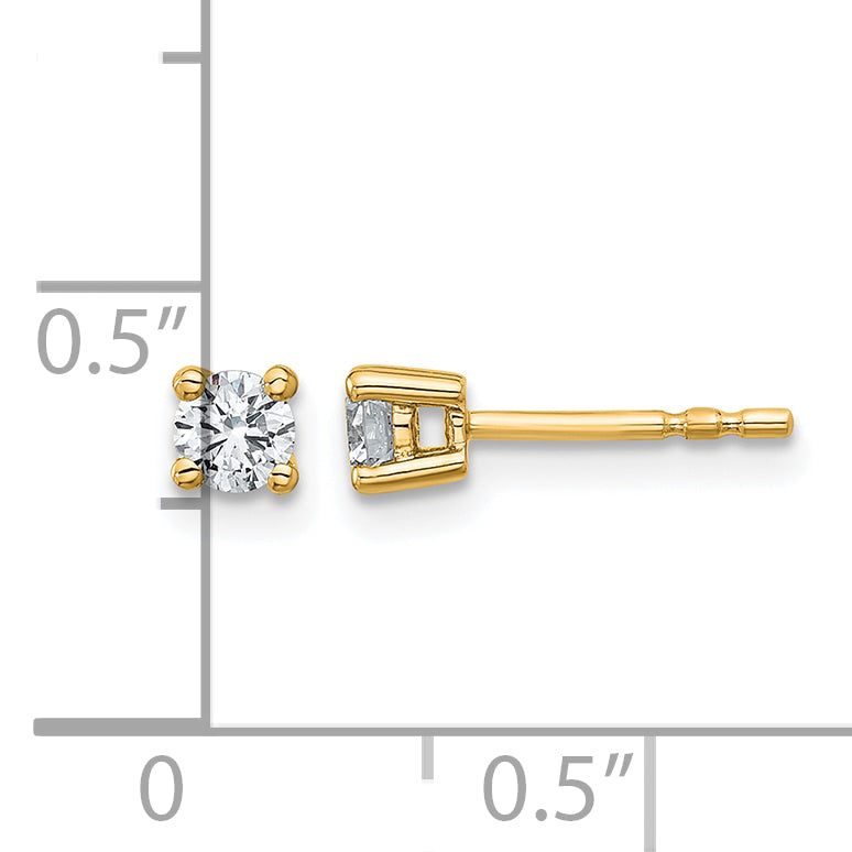 14K Yellow Gold 3/8 ct Lab-Created Diamond VS/SI+ G+, 4-Prong Stud Earrings
