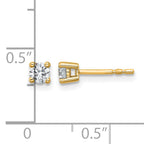 14K Yellow Gold 3/8 ct Lab-Created Diamond VS+ F+, 4-Prong Stud Earrings