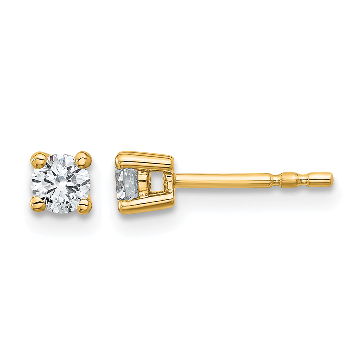 14K Yellow Gold 3/8 ct Lab-Created Diamond VS+ F+, 4-Prong Stud Earrings Main image