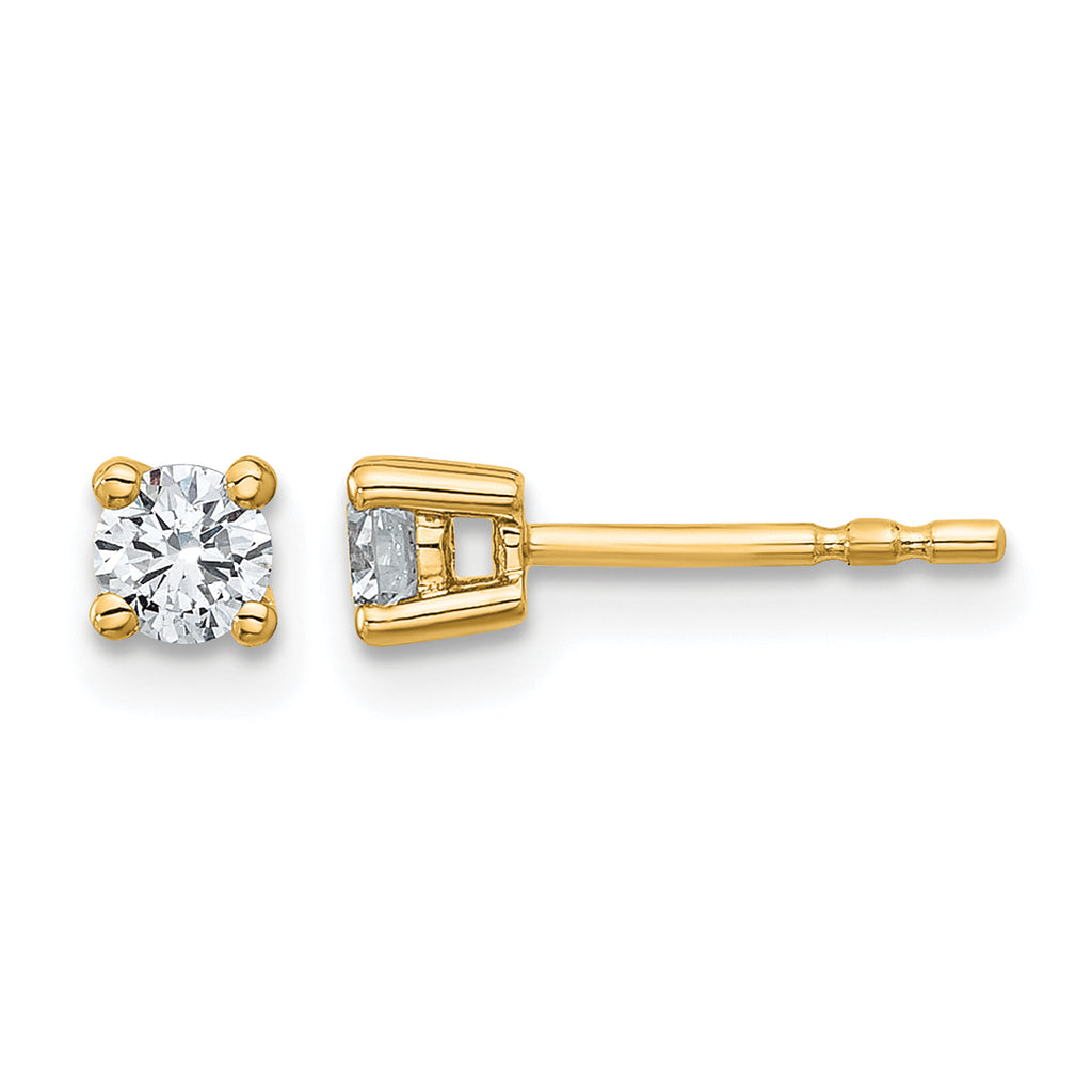 14K Yellow Gold 3/8 ct Lab-Created Diamond VS+ F+, 4-Prong Stud Earrings