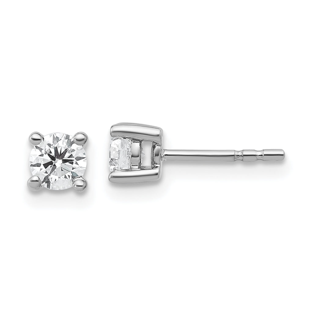 18K White Gold 1/2 ct Lab-Created Diamond VS+ F+, 4-Prong Stud Earrings