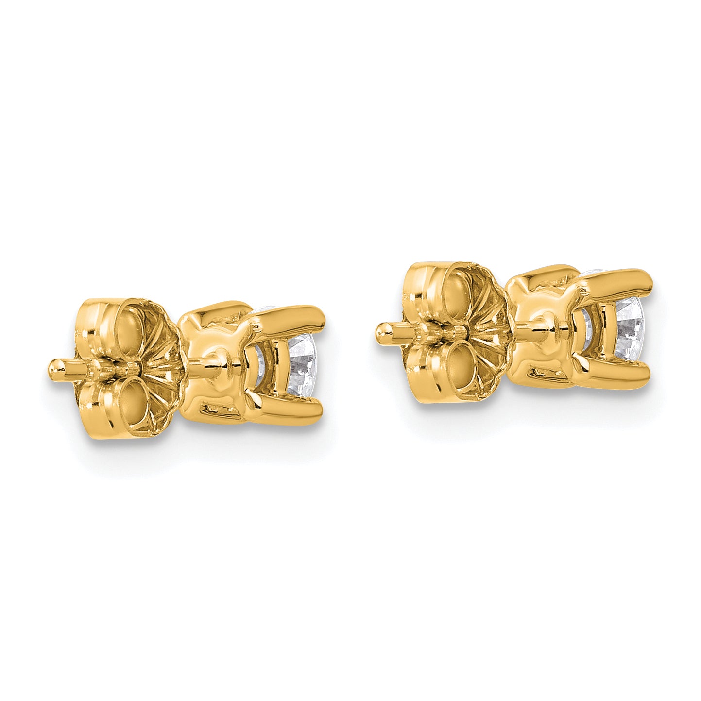 18K Yellow Gold 1/2 ct Lab-Created Diamond VS+ F+, 4-Prong Stud Earrings