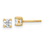 18K Yellow Gold 1/2 ct Lab-Created Diamond VS+ F+, 4-Prong Stud Earrings
