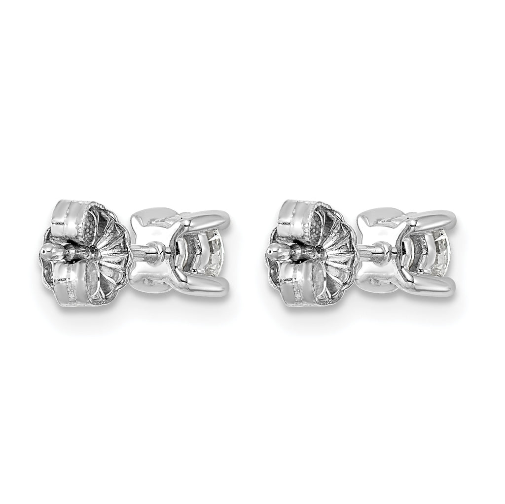 Sterling Silver Rhodium-Plated 1/2 ct Lab-Created Diamond VS+ F+, 4-Prong Stud Earrings