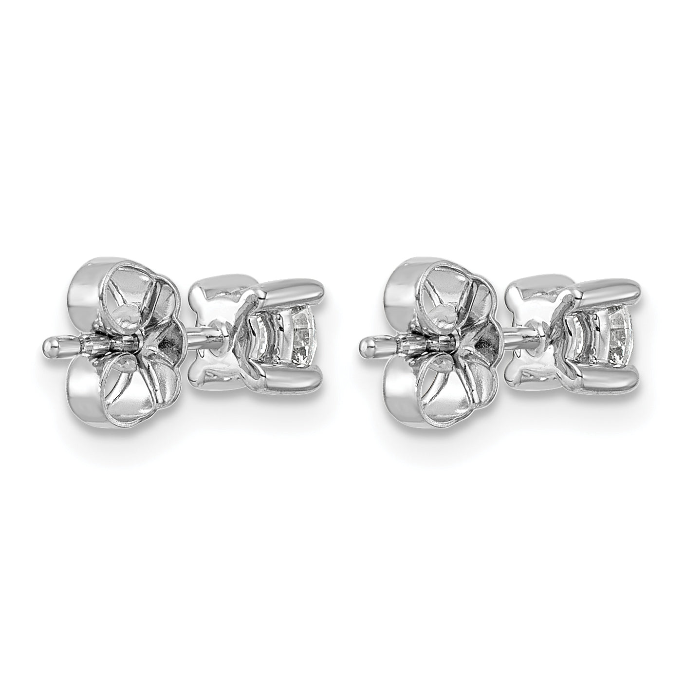 14K White Gold 1/2 ct Certified Lab-Created Diamond VS+ F+, 4-Prong Stud Earrings