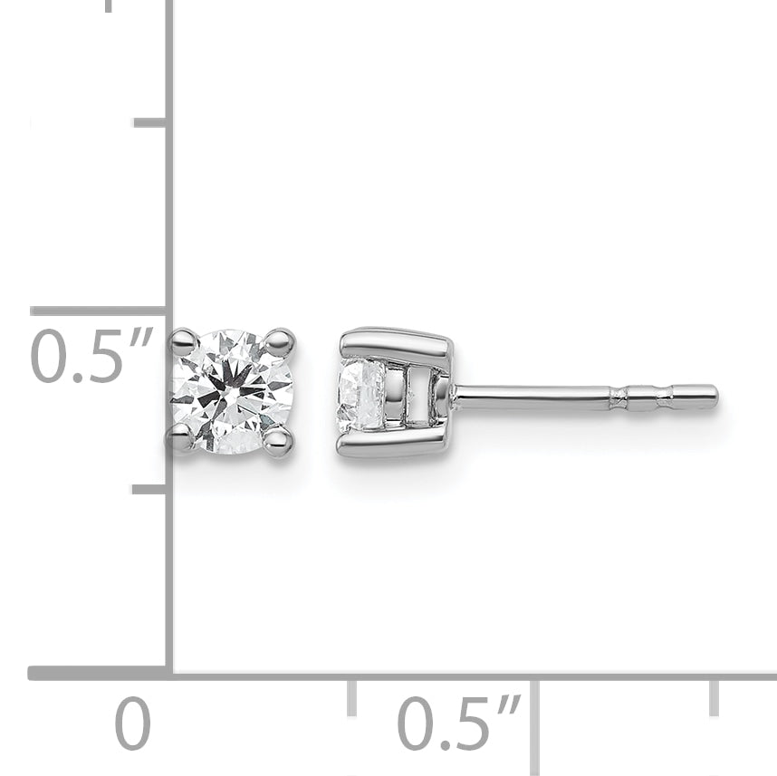 14K White Gold 1/2 ct Certified Lab-Created Diamond VS/SI+ G+, 4-Prong Stud Earrings