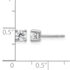 14K White Gold 1/2 ct Lab-Created Diamond VS+ F+, 4-Prong Stud Earrings