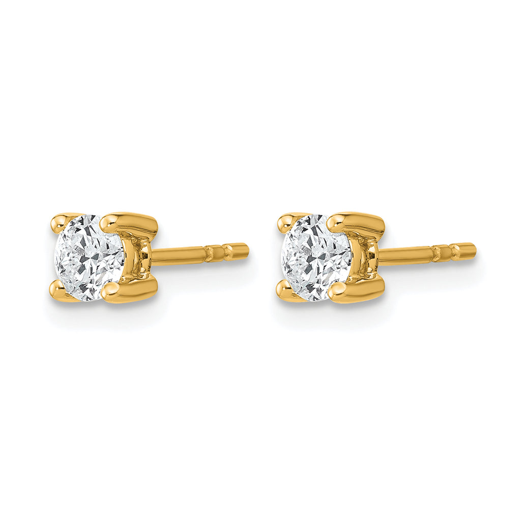 10K Yellow Gold Lab-Created Diamond 4-Prong Stud Earrings