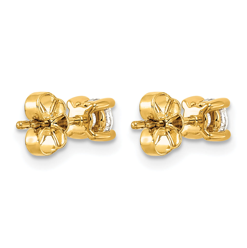 14K Yellow Gold 1/2 ct Certified Lab-Created Diamond VS/SI+ G+, 4-Prong Stud Earrings
