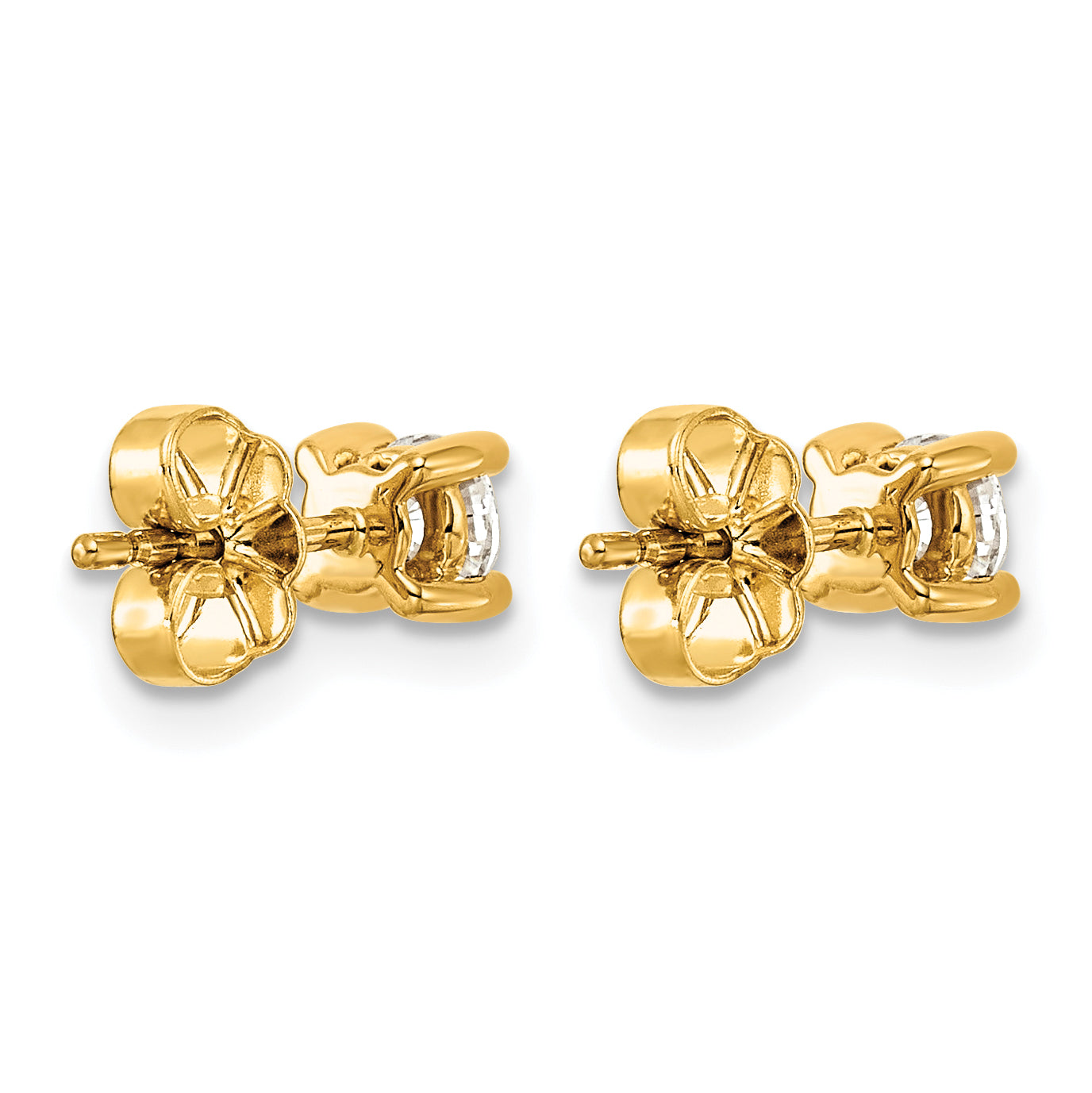 14K Yellow Gold 1/2 ct Certified Lab-Created Diamond VS/SI+ G+, 4-Prong Stud Earrings