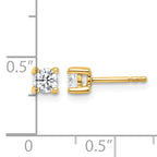 14K Yellow Gold 1/2 ct Certified Lab-Created Diamond VS+ F+, 4-Prong Stud Earrings