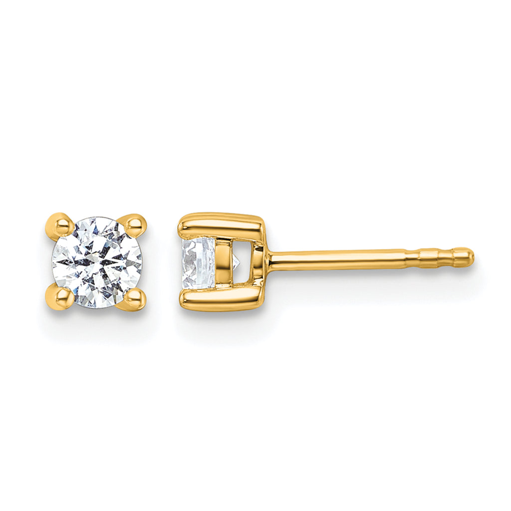 10K Yellow Gold Lab-Created Diamond 4-Prong Stud Earrings