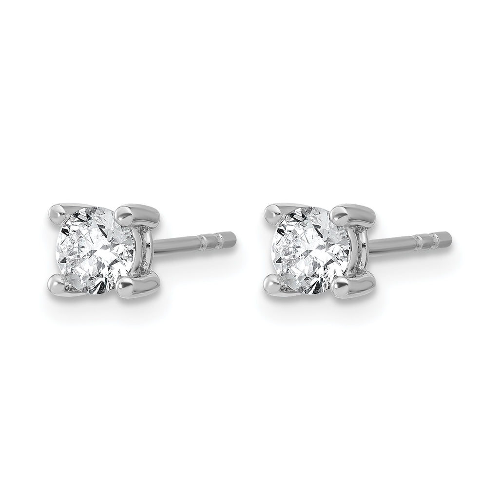 14K White Gold 5/8 ct Lab-Created Diamond VS+ F+, 4-Prong Stud Earrings