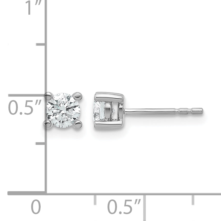 14K White Gold 5/8 ct Lab-Created Diamond VS+ F+, 4-Prong Stud Earrings