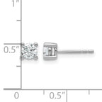 14K White Gold 5/8 ct Certified Lab-Created Diamond VS/SI+ G+, 4-Prong Stud Earrings