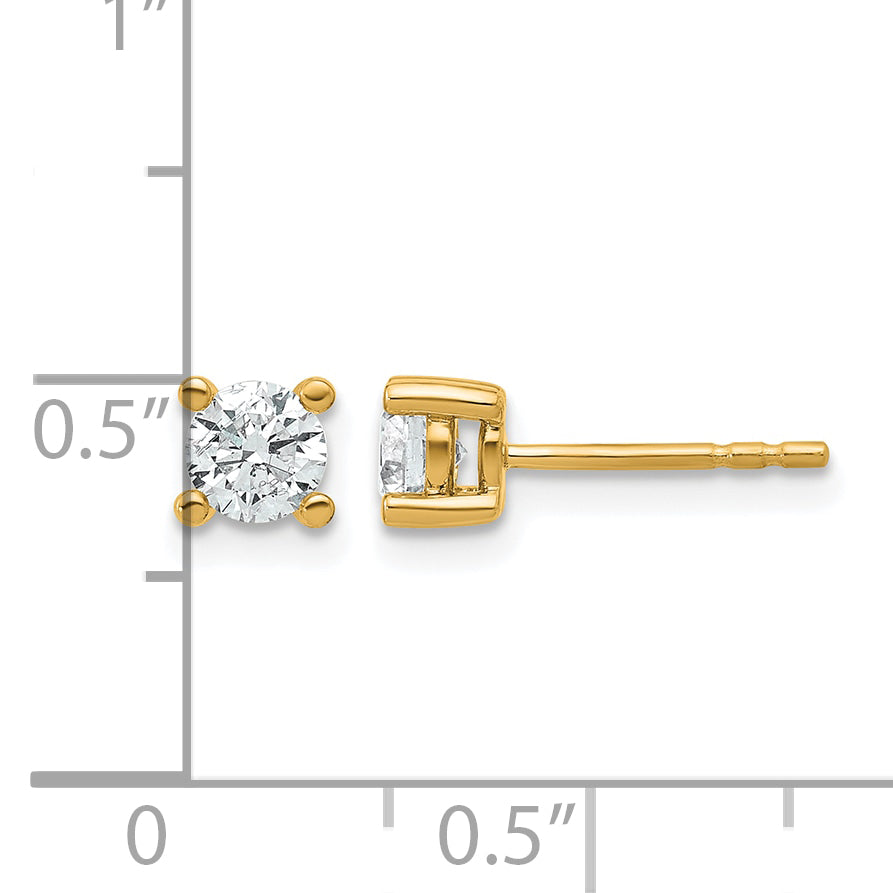 14k 5/8 carat Lab Grown Diamond VS+ F+ Round Complete Four Prong Heavyweight Stud Earrings