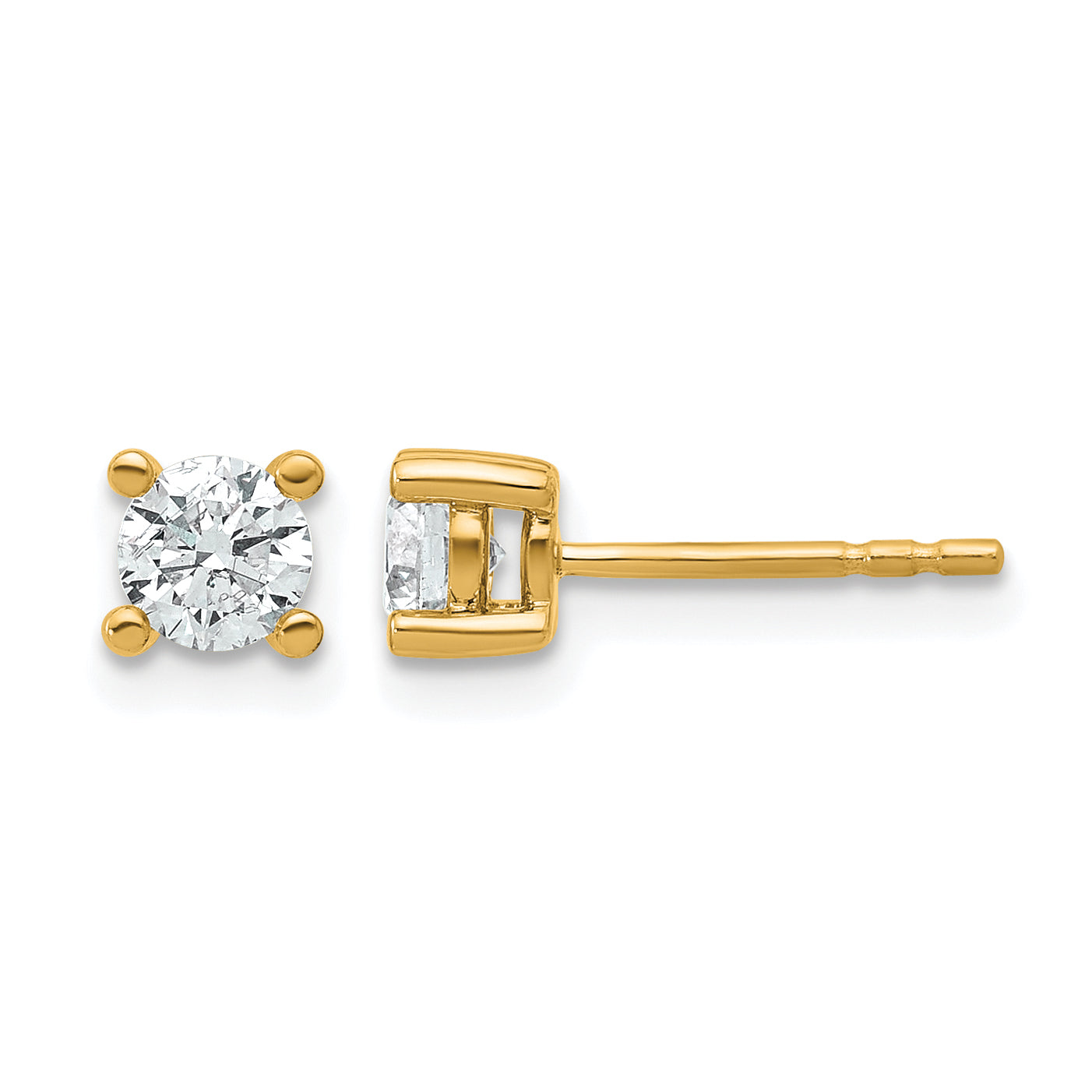 14K Yellow Gold 5/8 ct Lab-Created Diamond VS/SI+ G+, 4-Prong Stud Earrings Main image