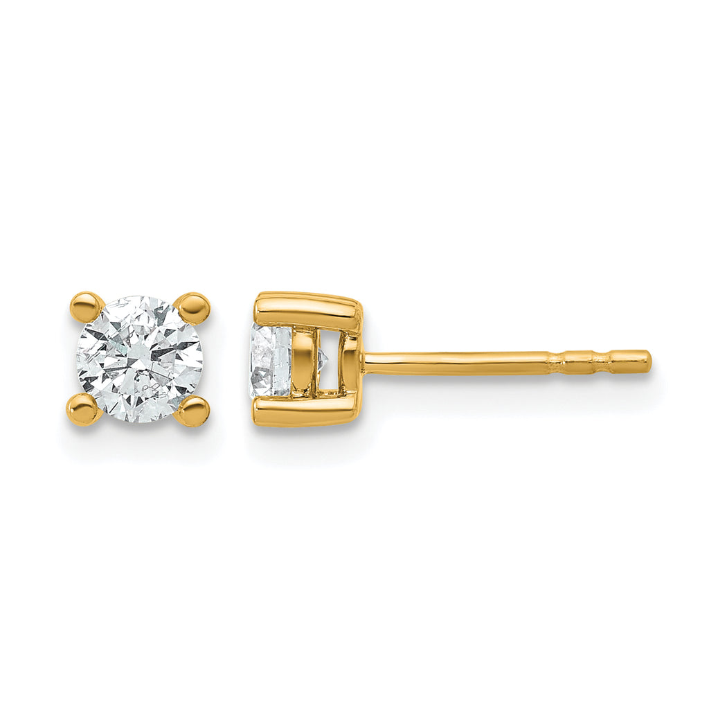 14K Yellow Gold 5/8 ct Lab-Created Diamond VS/SI+ G+, 4-Prong Stud Earrings