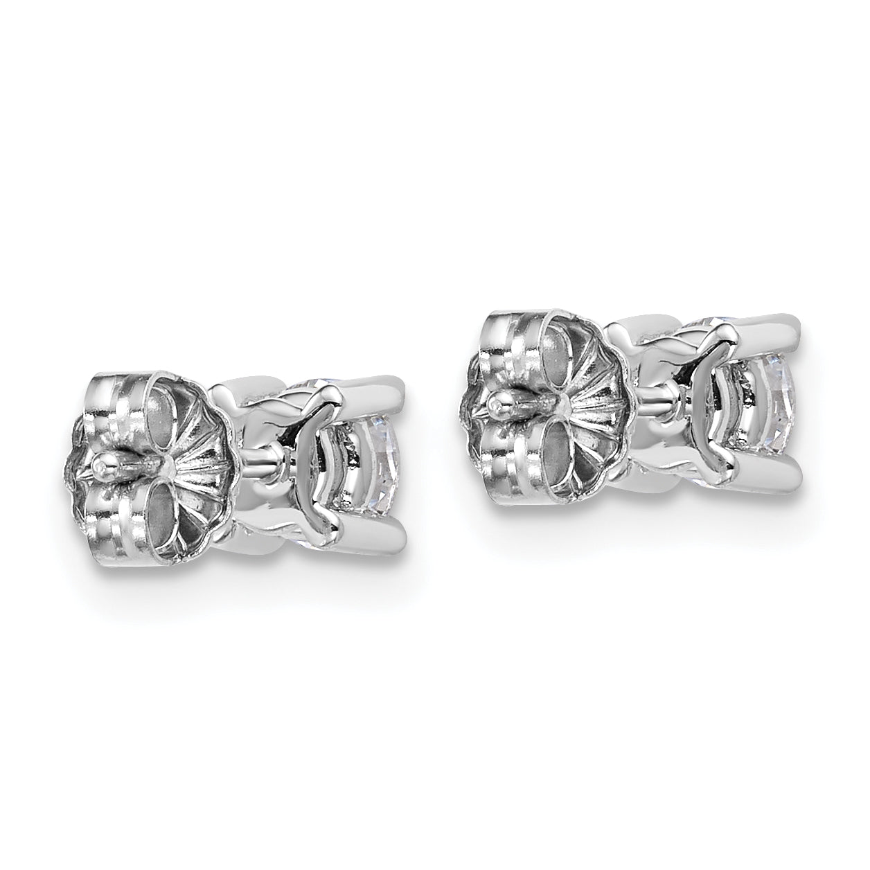 18K White Gold 3/4 ct Lab-Created Diamond VS+ F+, 4-Prong Stud Earrings