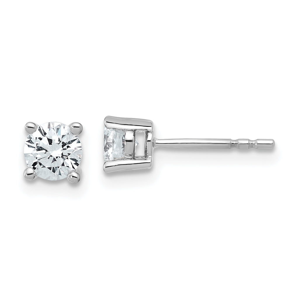 18K White Gold 3/4 ct Lab-Created Diamond VS+ F+, 4-Prong Stud Earrings