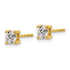 18K Yellow Gold 3/4 ct Lab-Created Diamond VS+ F+, 4-Prong Stud Earrings