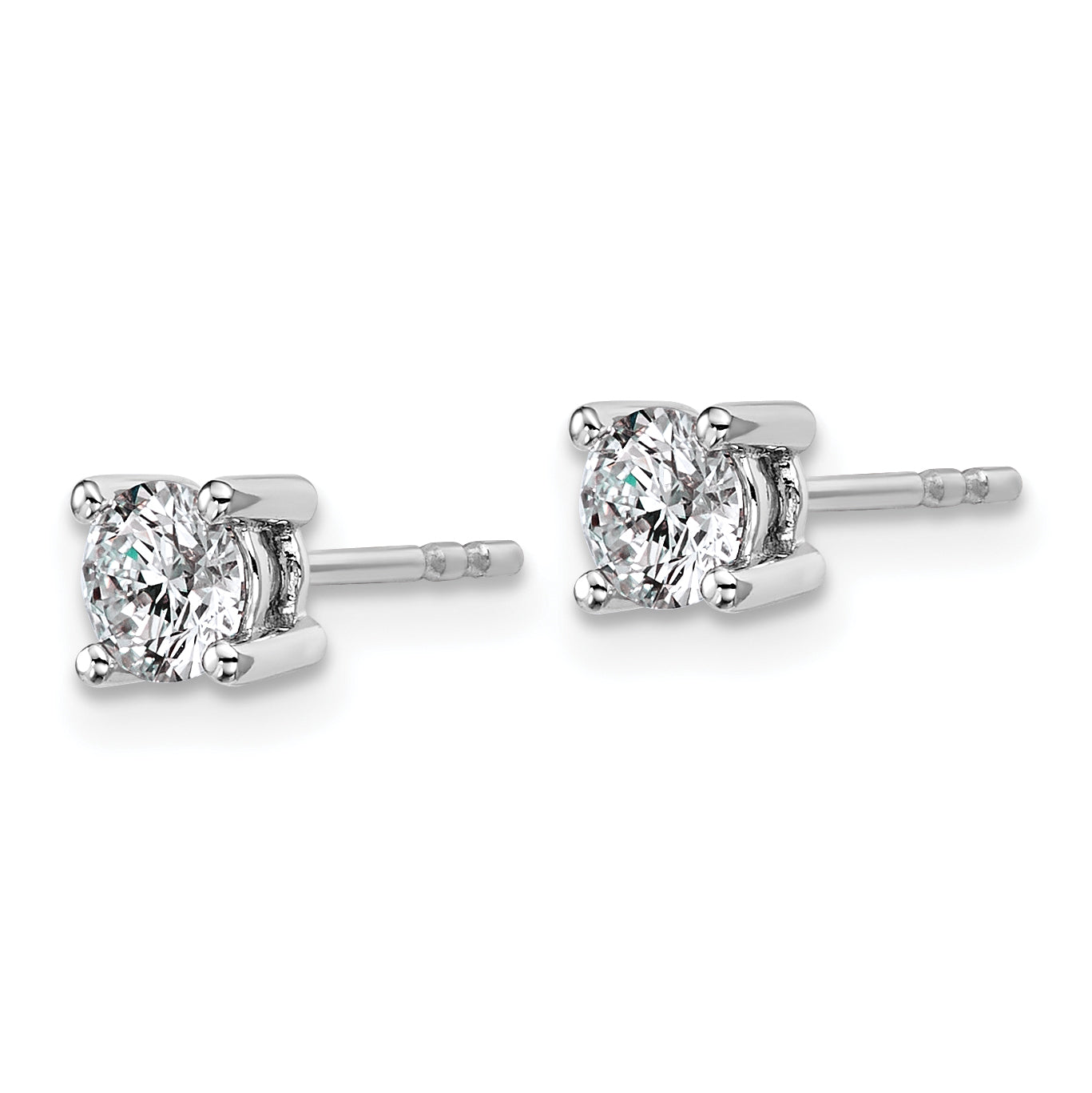 Sterling Silver Rhodium-Plated 3/4 ct Lab-Created Diamond VS+ F+, 4-Prong Stud Earrings