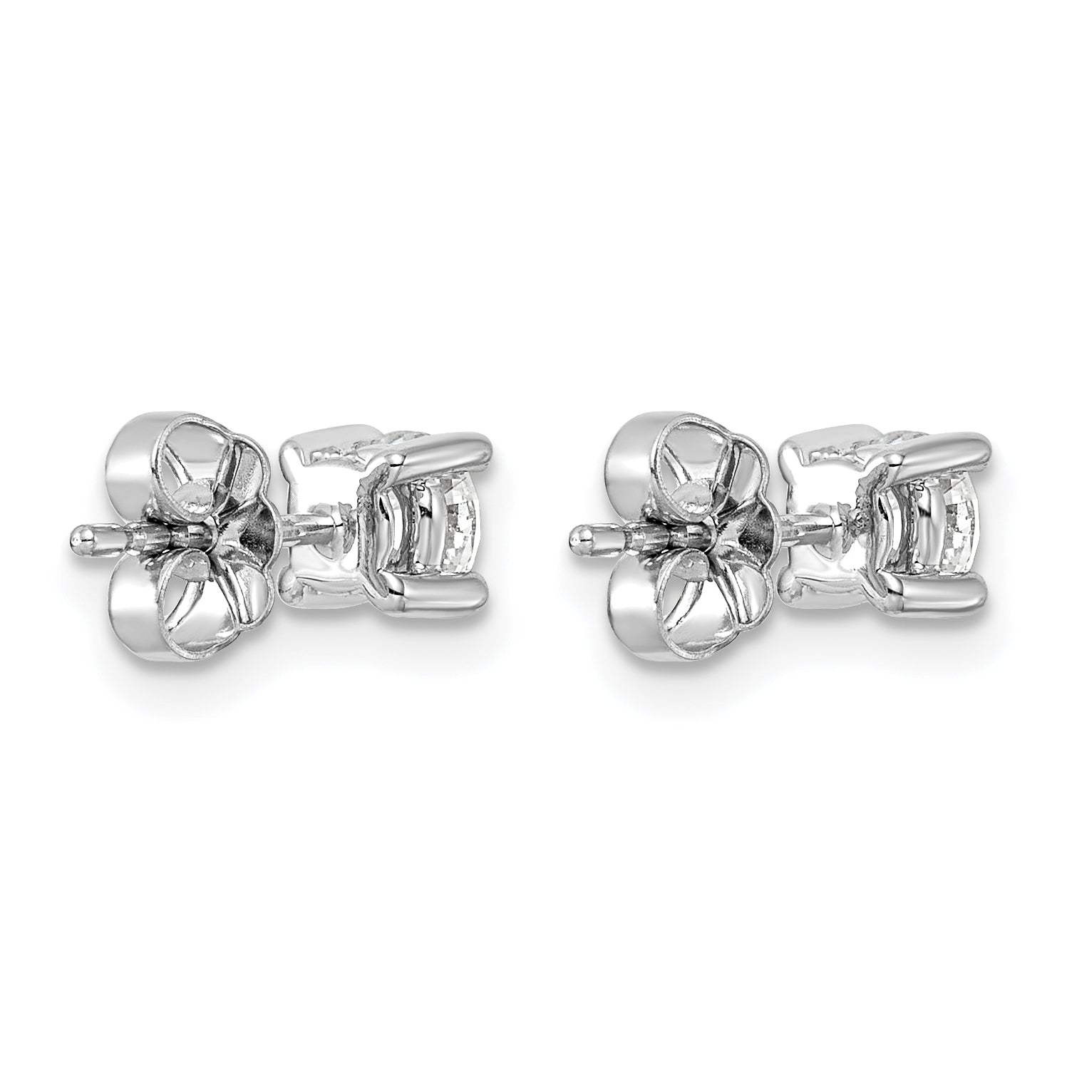 14K White Gold 3/4 ct Certified Lab-Created Diamond VS+ F+, 4-Prong Stud Earrings