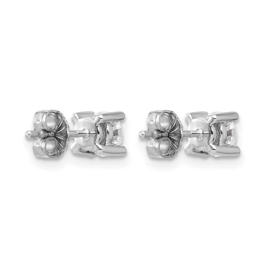 14k White Gold 3/4 carat Certified Lab Grown Diamond VS/SI+ G+ Round Complete Four Prong Heavyweight Stud Earrings