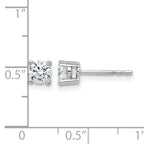 14K White Gold 3/4 ct Certified Lab-Created Diamond VS+ F+, 4-Prong Stud Earrings