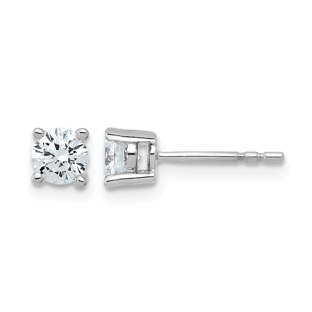 14K White Gold 3/4 ct Certified Lab-Created Diamond VS+ F+, 4-Prong Stud Earrings