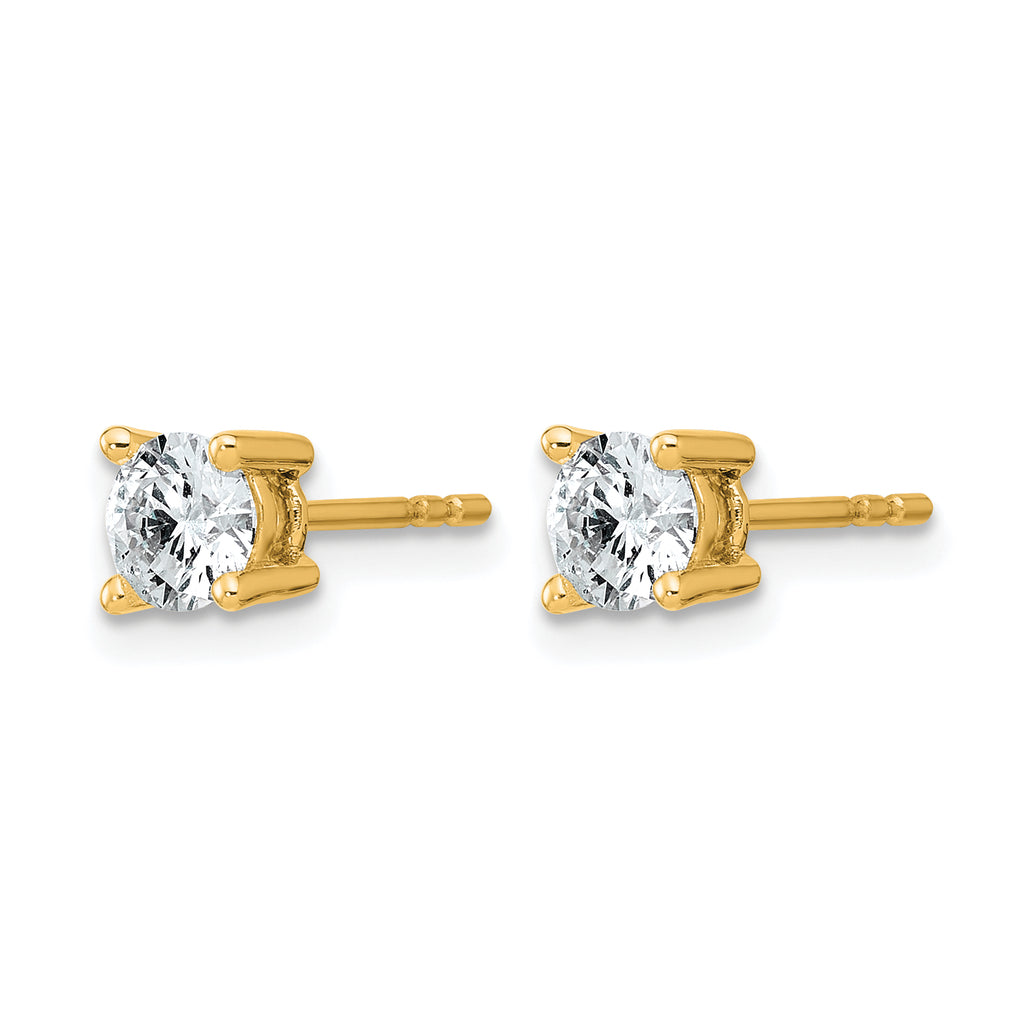 14K Yellow Gold 3/4 ct Lab-Created Diamond VS/SI+ G+, 4-Prong Stud Earrings