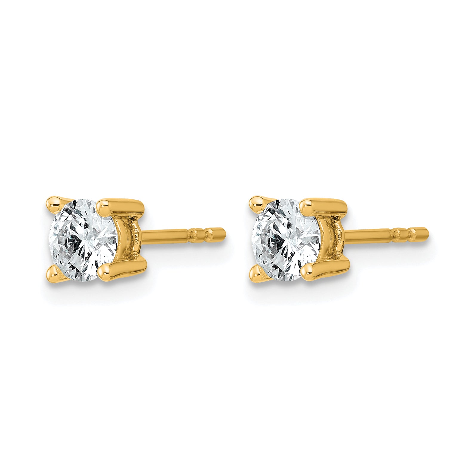 14k 3/4 carat Certified Lab Grown Diamond VS/SI+ G+ Round Complete Four Prong Heavyweight Stud Earrings