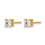 14K Yellow Gold 3/4 ct Certified Lab-Created Diamond VS+ F+, 4-Prong Stud Earrings