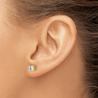 14K Yellow Gold 3/4 ct Certified Lab-Created Diamond VS+ F+, 4-Prong Stud Earrings