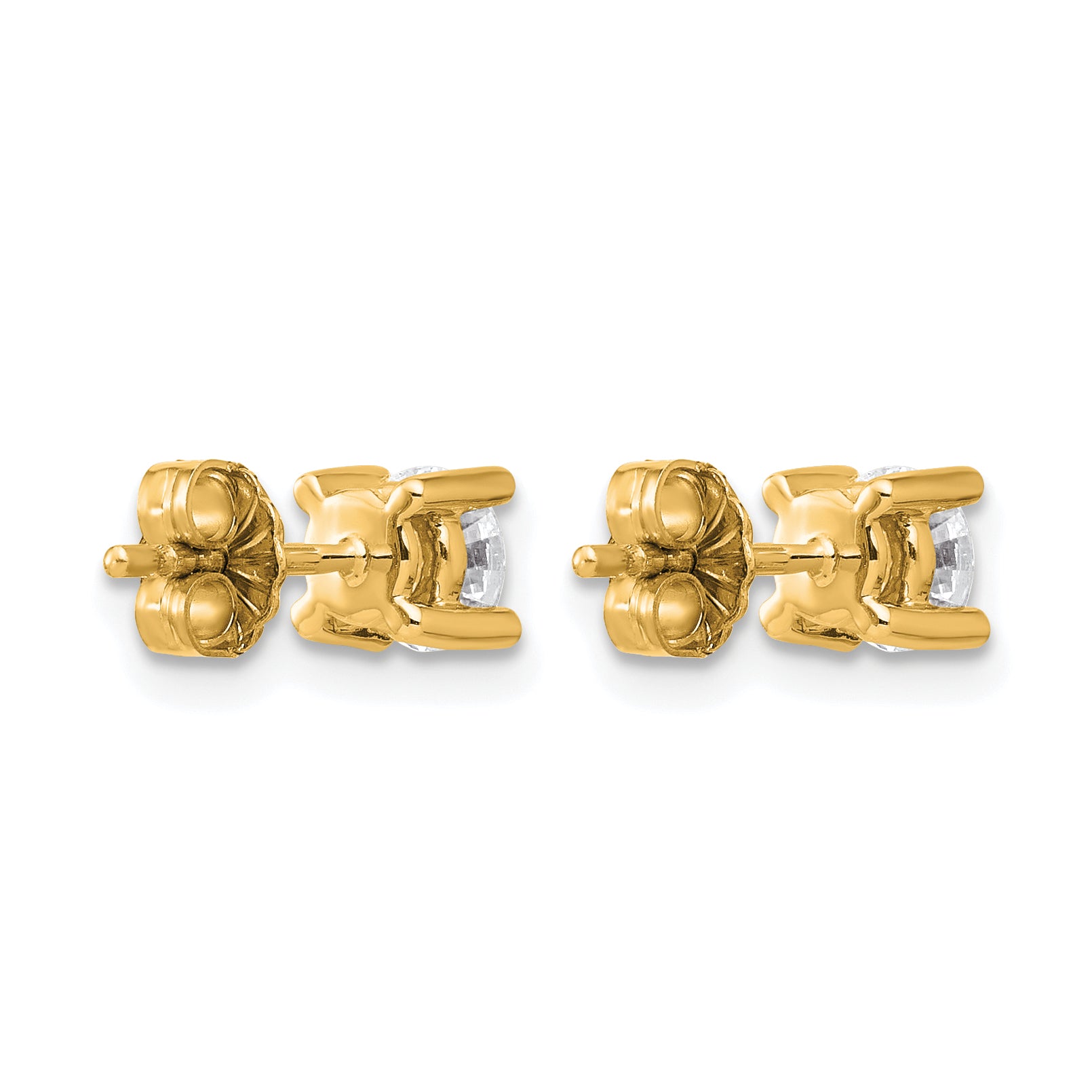 14k 3/4 carat Certified Lab Grown Diamond VS/SI+ G+ Round Complete Four Prong Heavyweight Stud Earrings