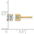 14k 3/4 carat Certified Lab Grown Diamond VS/SI+ G+ Round Complete Four Prong Heavyweight Stud Earrings