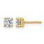 14K Yellow Gold 3/4 ct Certified Lab-Created Diamond VS+ F+, 4-Prong Stud Earrings