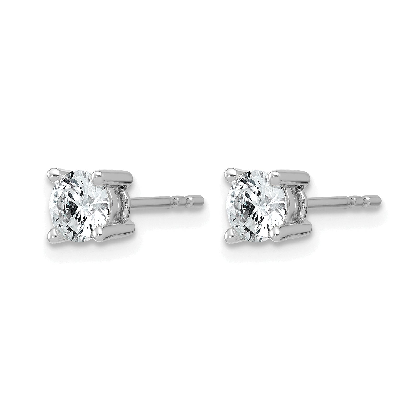 14K White Gold 7/8 ct Lab-Created Diamond VS/SI+ G+, 4-Prong Stud Earrings