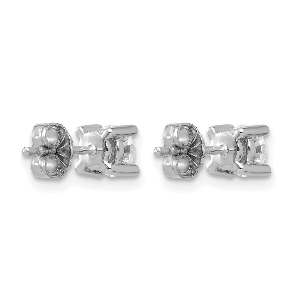 14K White Gold 7/8 ct Lab-Created Diamond VS+ F+, 4-Prong Stud Earrings