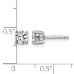 14K White Gold 7/8 ct Lab-Created Diamond VS+ F+, 4-Prong Stud Earrings
