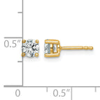 14K Yellow Gold 7/8 ct Lab-Created Diamond VS+ F+, 4-Prong Stud Earrings