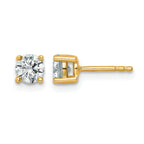 14K Yellow Gold 7/8 ct Lab-Created Diamond VS+ F+, 4-Prong Stud Earrings
